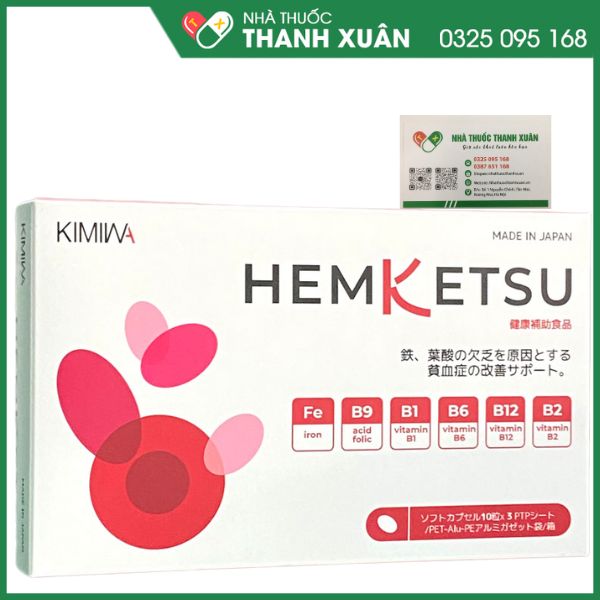 Hemketsu - hỗ trợ cải thiện thiếu máu do thiếu sắt, acid folic